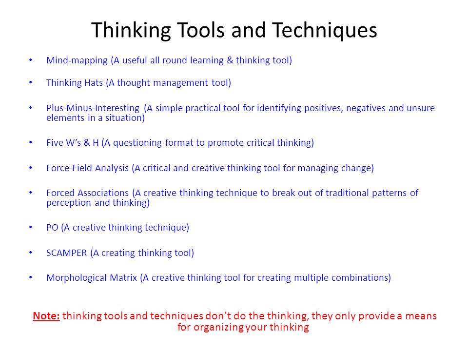 Critical and analytical thinking skills